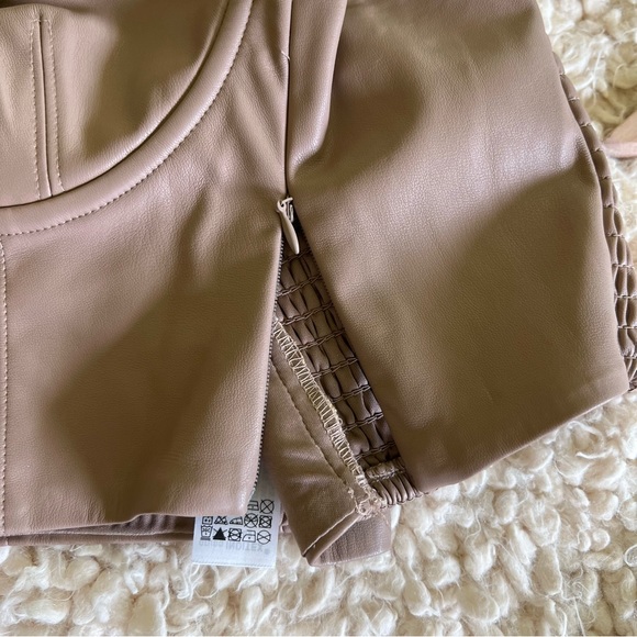 ZARA vegan leather corset/bustier top - Picture 6 of 8